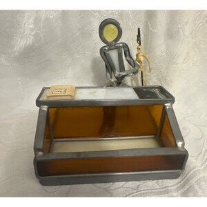 Carl Goeller Stained Glass radiologist x-rays DoctorDesk Decor card holder